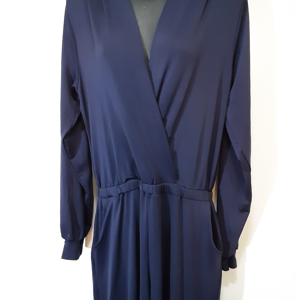 Classic Navy Long-Sleeve Jumpsuit - Picture 2 of 4